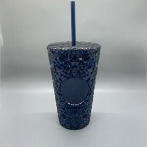 STARBUCKS 2024 GEMSTONE ROYAL NAVYMIDNIGHT BLUE JEWEL COLD CUP TUMBLER 16 OZ NEW